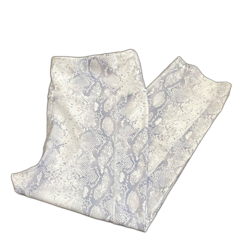 Nine West Gray and White Snakeskin Crop Leggings